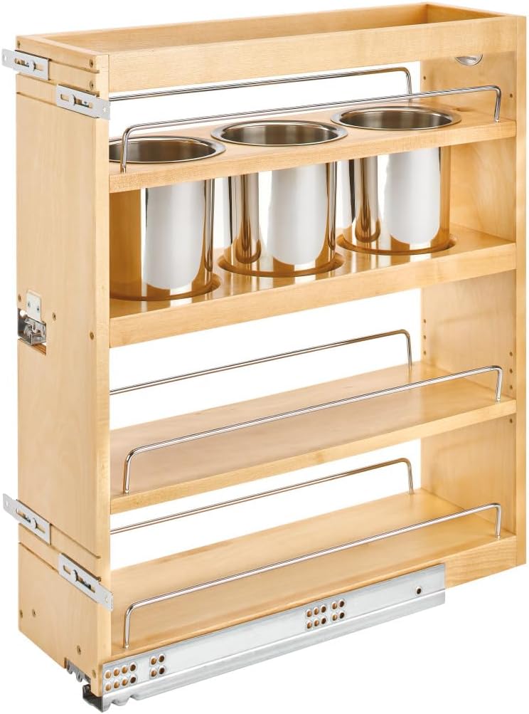 Rev-A-Shelf 449UT-BCSC-7C Side and Bottom Mount Base Utensil Pullout w/BLUMOTION Soft-Close