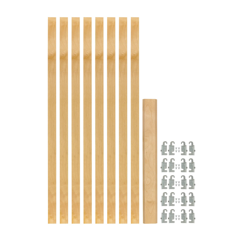 Rev-A-Shelf (8) stackable 27-1⁄4" x 1-1/8" Wood Pilaster Uprights and (5) Pilaster Hardware sets - 4PIL-54-113-1