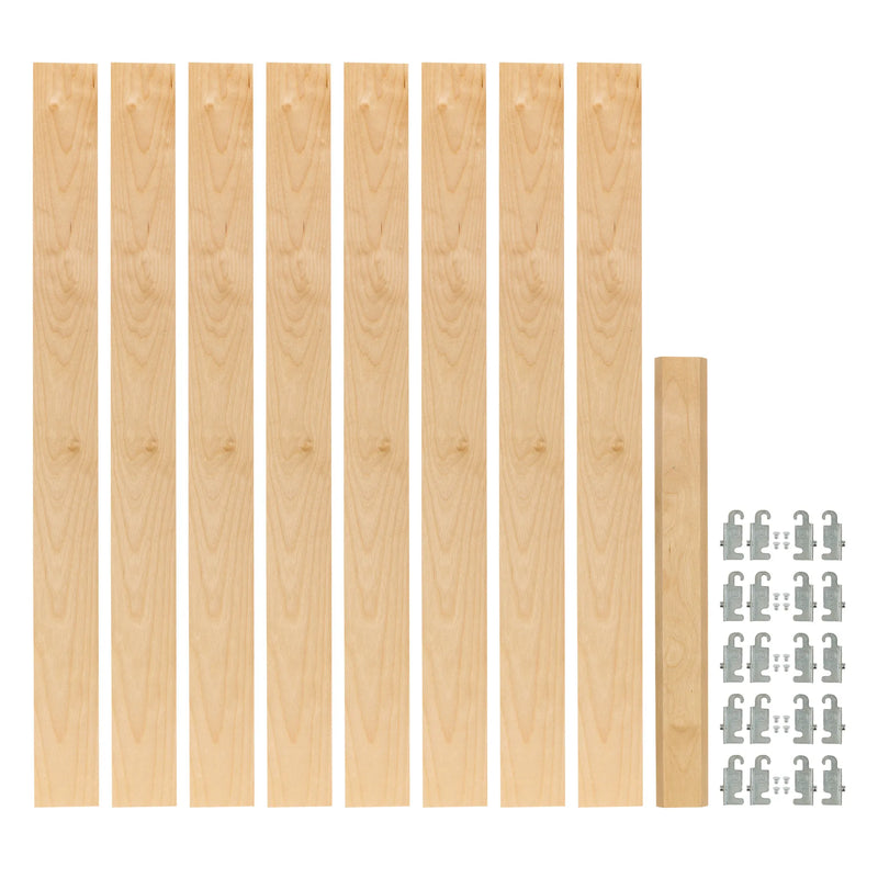 Rev-A-Shelf (8) stackable 27-1⁄4" x 2-3/8" Wood Pilaster Uprights and (5) Pilaster Hardware sets - 4PIL-54-238-1