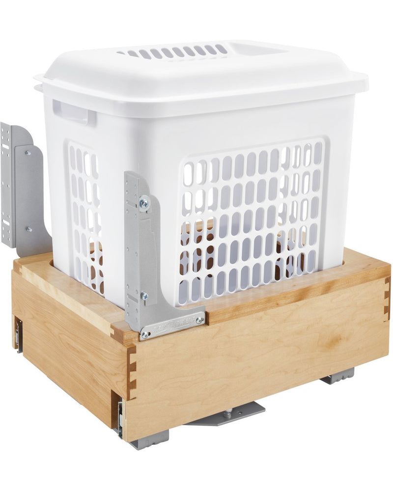 Rev-A-Shelf Natural Maple Bottom Mount Hamper w/ Rev-A-Motion Soft-Close for 18" - 4WH-RM-15DM-1