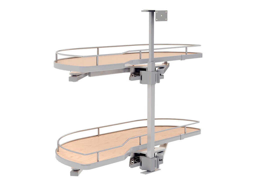 Rev-A-Shelf Maple Two-Tier Girasolo w/ Soft Close and Chrome Accents for 15" Left Opening/Blind Right Corner cabinets 587-15-LMP