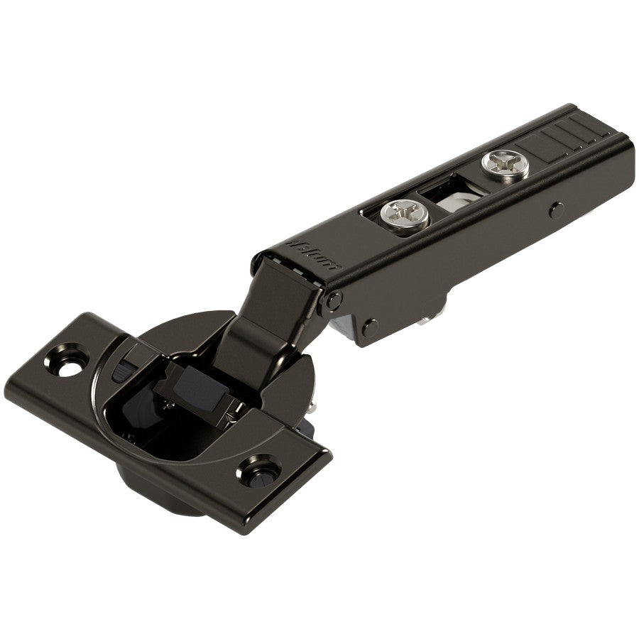 Blum CLIP top BLUMOTION 110° Full Overlay (Straight-arm), Soft Close, Screw-on Hinge - Black Onyx - 71B3550.ONYX