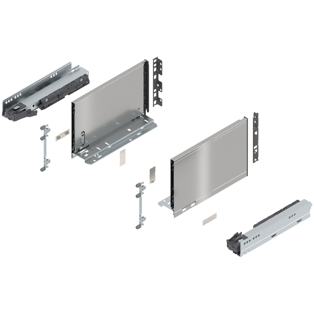 Blum LEGRABOX C Height (7") V1 Packaging Set - 11" (270mm) - 125lb - Stainless Steel (INGL) - 770C27S0I