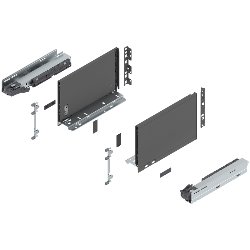 Blum LEGRABOX C Height (7") V1 Packaging Set - 11" (270mm) - 125lb - Orion Gray (OG-M) - 770C27S0S