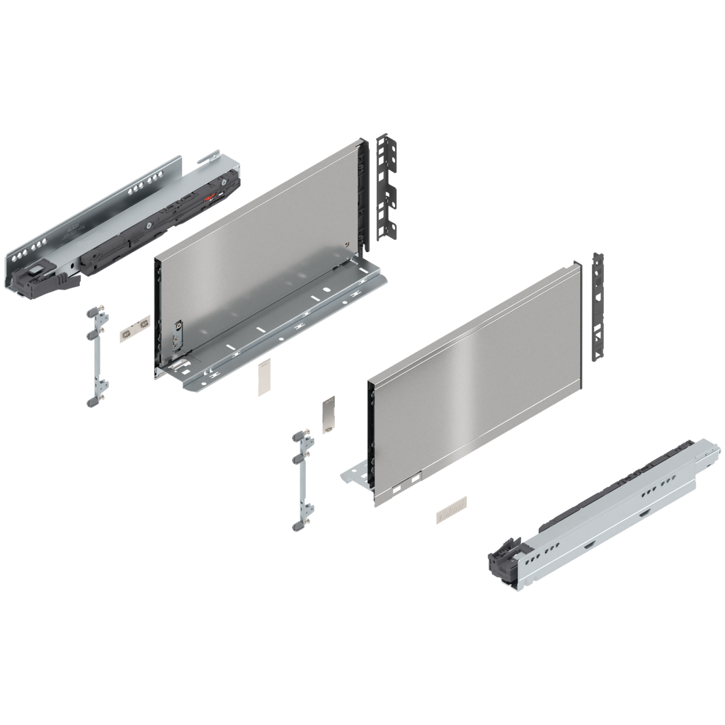 Blum LEGRABOX C Height (7") V1 Packaging Set - 14" (350mm) - 125lb - Stainless Steel (INGL) - 770C35S0I