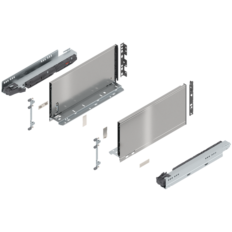 Blum LEGRABOX C Height (7") V1 Packaging Set - 14" (350mm) - 125lb - Stainless Steel (INGL) - 770C35S0I