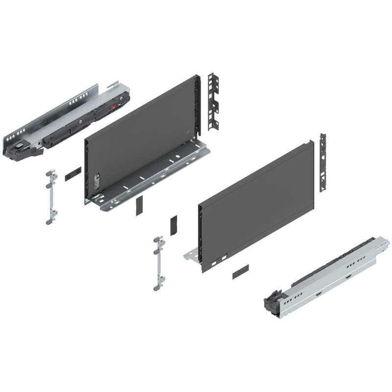 Blum LEGRABOX C Height (7") V1 Packaging Set - 14" (350mm) - 125lb - Orion Gray (OG-M) - 770C35S0S