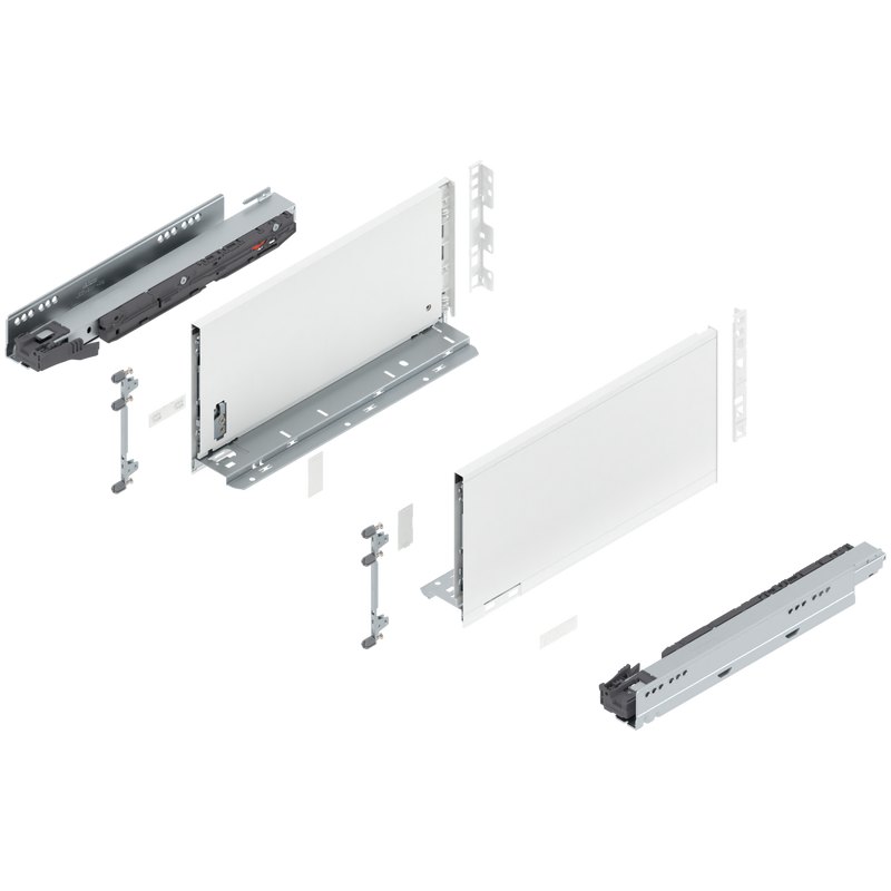 Blum LEGRABOX C Height (7") V1 Packaging Set - 14" (350mm) - 125lb - Silk White (SW-M) - 770C35S0S