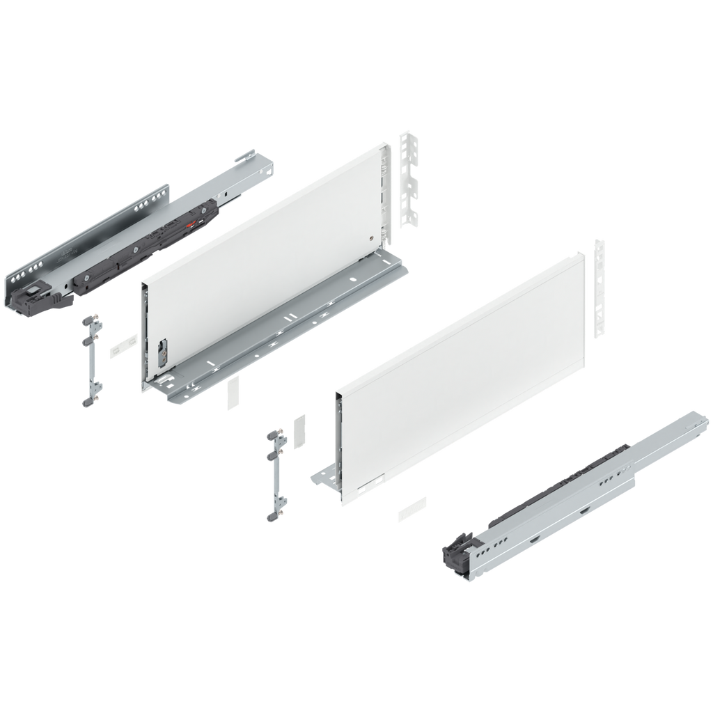 Blum LEGRABOX C Height (7") V1 Packaging Set - 18" (450mm) - 125lb - Silk White (SW-M) - 770C45S0S