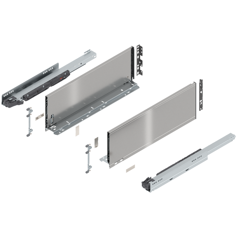 Blum LEGRABOX C Height (7") V1 Packaging Set - 20" (500mm) - 125lb - Stainless Steel (INGL) - 770C50S0I