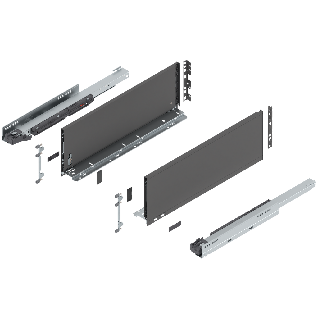 Blum LEGRABOX C Height (7") V1 Packaging Set - 20" (500mm) - 125lb - Orion Gray (OG-M) - 770C50S0S