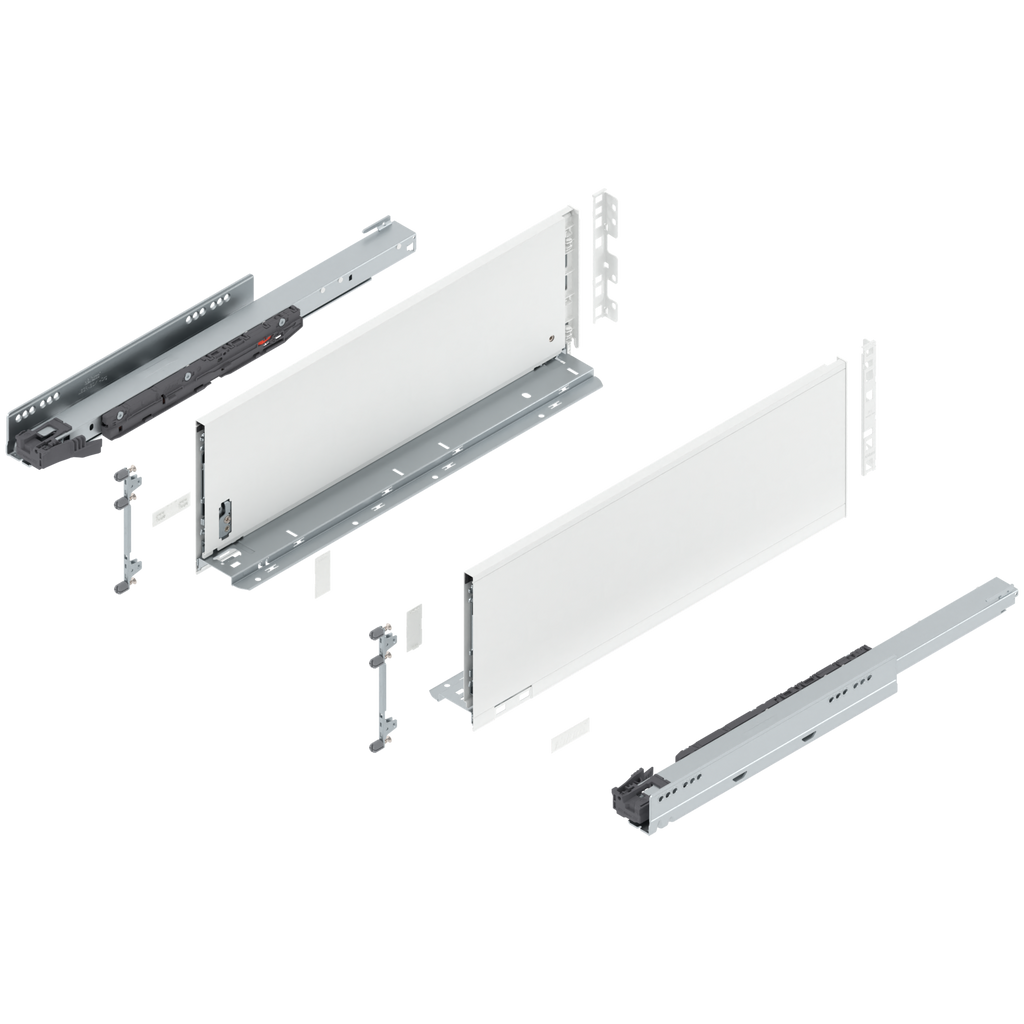 Blum LEGRABOX C Height (7") V1 Packaging Set - 20" (500mm) - 125lb - Silk White (SW-M) - 770C50S0S