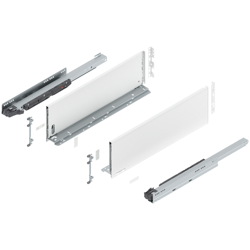 Blum LEGRABOX C Height (7") V1 Packaging Set - 22" (550mm) - 125lb - Silk White (SW-M) - 770C55S0S