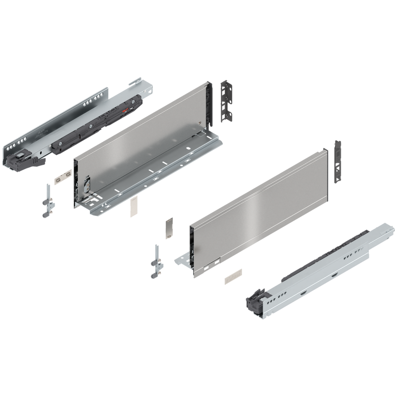 Blum LEGRABOX K Height (5-1/16") V1 Packaging Set - 16" (400mm) - 125lb - Stainless Steel (INGL) - 770K40S0I