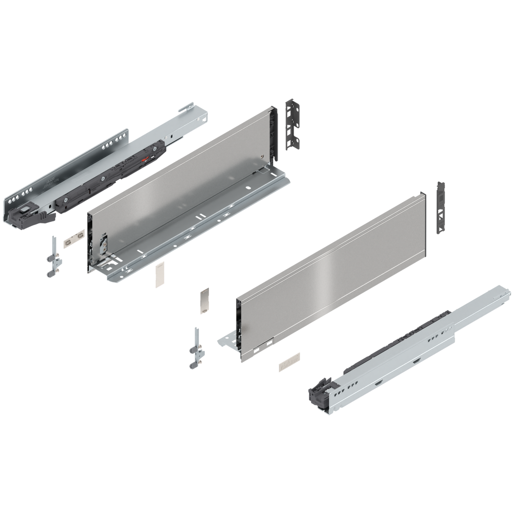 Blum LEGRABOX K Height (5-1/16") V1 Packaging Set - 18" (450mm) - 125lb - Stainless Steel (INGL) - 770K45S0I