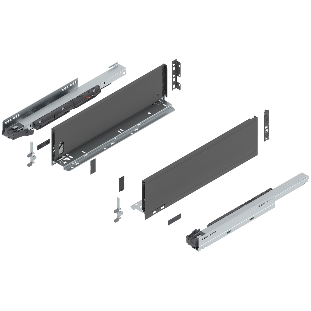Blum LEGRABOX K Height (5-1/16") V1 Packaging Set - 18" (450mm) - 125lb - Orion Gray (OG-M) - 770K45S0S