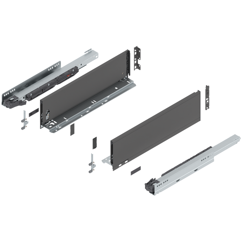 Blum LEGRABOX K Height (5-1/16") V1 Packaging Set - 18" (450mm) - 125lb - Orion Gray (OG-M) - 770K45S0S