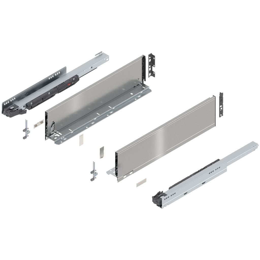 Blum LEGRABOX K Height (5-1/16") V1 Packaging Set - 20" (500mm) - 125lb - Stainless Steel (INGL) - 770K50S0I