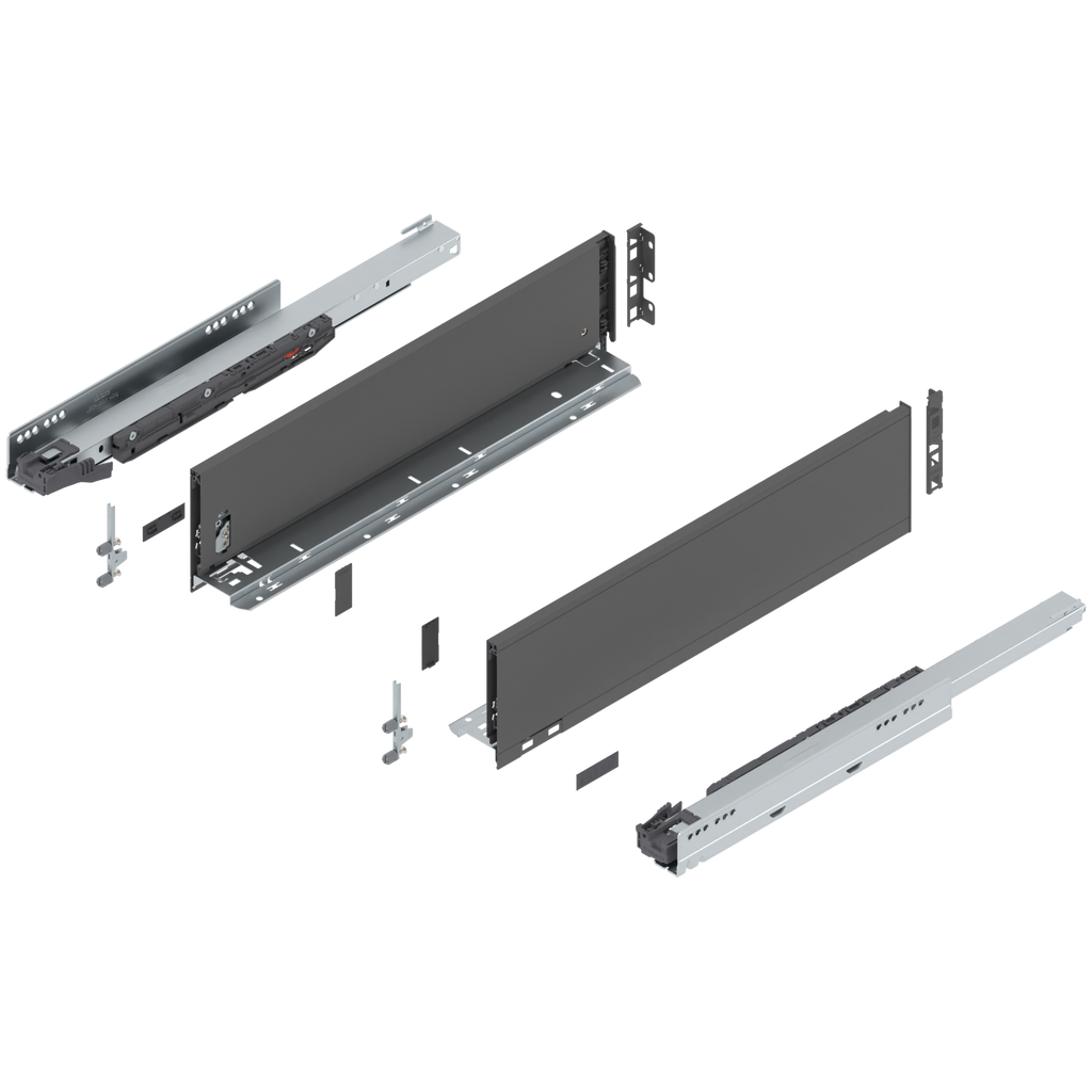 Blum LEGRABOX K Height (5-1/16") V1 Packaging Set - 20" (500mm) - 125lb - Orion Gray (OG-M) - 770K50S0S