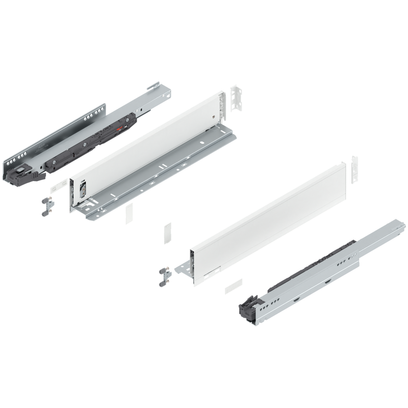 Blum LEGRABOX M Height (3-9/16") V1 Packaging Set - 18" (450mm) - 125lb - Silk White (SW-M) - 770M45S0S