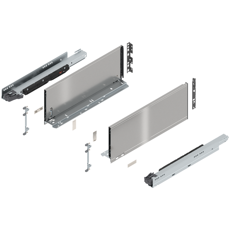 Blum LEGRABOX C Height (7") V1 Packaging Set - 18" (450mm) - 170lb - Stainless Steel (INGL) - 773C45S0I