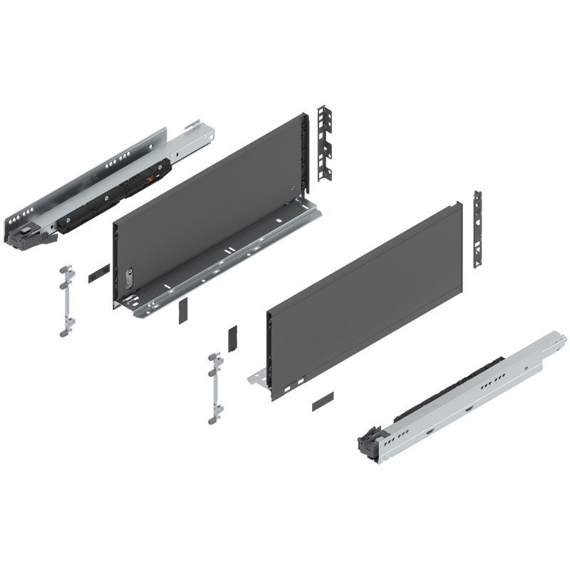 Blum LEGRABOX C Height (7") V1 Packaging Set - 18" (450mm) - 170lb - Orion Gray (OG-M) - 773C45S0S