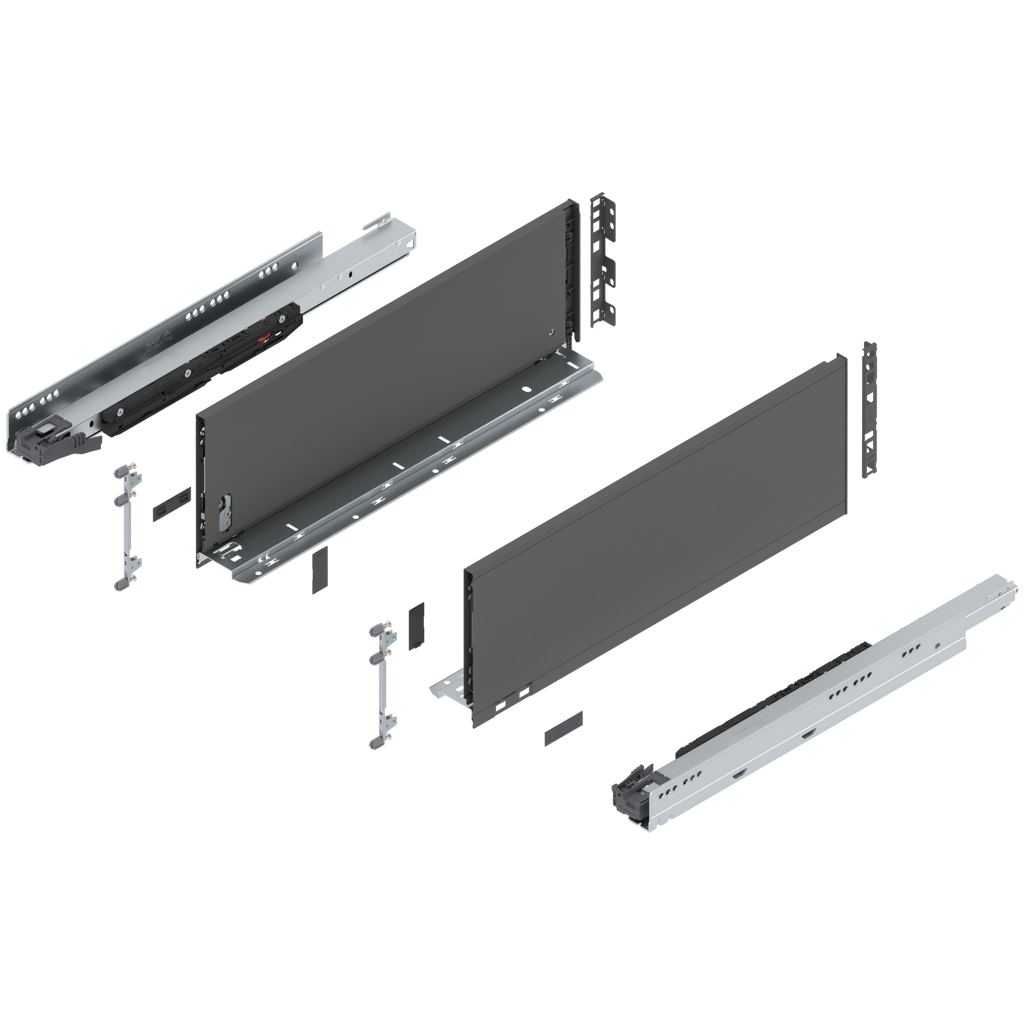 Blum LEGRABOX C Height (7") V1 Packaging Set - 20" (500mm) - 170lb - Orion Gray (OG-M) - 773C50S0S