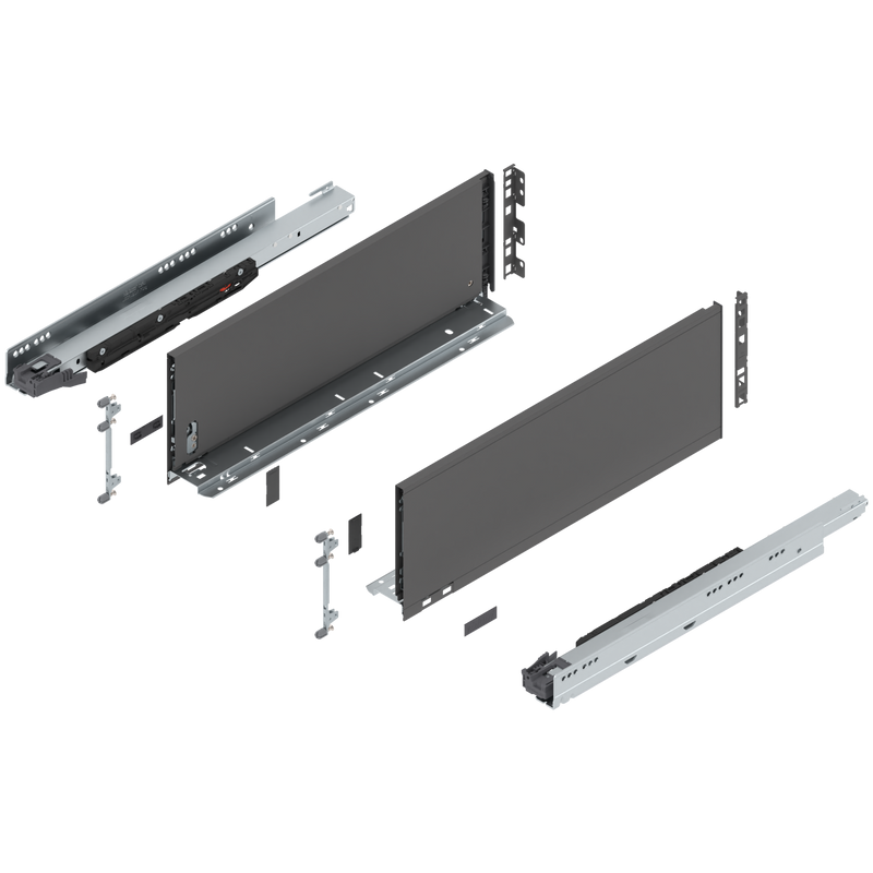 Blum LEGRABOX C Height (7") V1 Packaging Set - 20" (500mm) - 170lb - Orion Gray (OG-M) - 773C50S0S