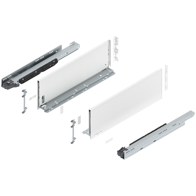 Blum LEGRABOX C Height (7") V1 Packaging Set - 20" (500mm) - 170lb - Silk White (SW-M) - 773C50S0S