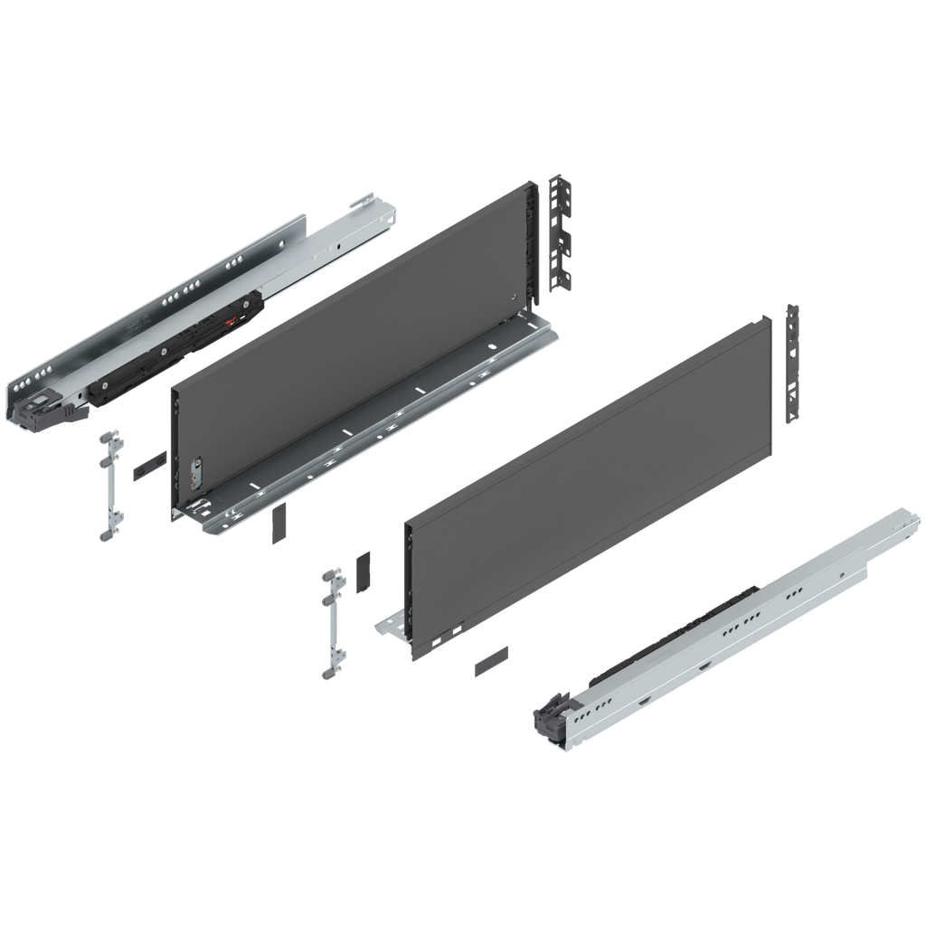 Blum LEGRABOX C Height (7") V1 Packaging Set - 22" (550mm) - 170lb - Orion Gray (OG-M) - 773C55S0S