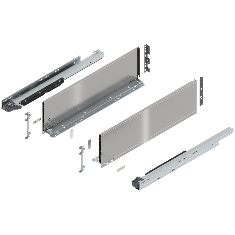 Blum LEGRABOX C Height (7") V1 Packaging Set - 24" (600mm) - 170lb - Stainless Steel (INGL) - 773C60S0I