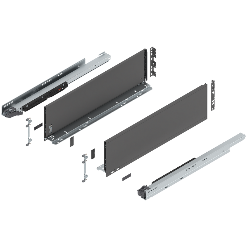 Blum LEGRABOX C Height (7") V1 Packaging Set - 24" (600mm) - 170lb - Orion Gray (OG-M) - 773C60S0S