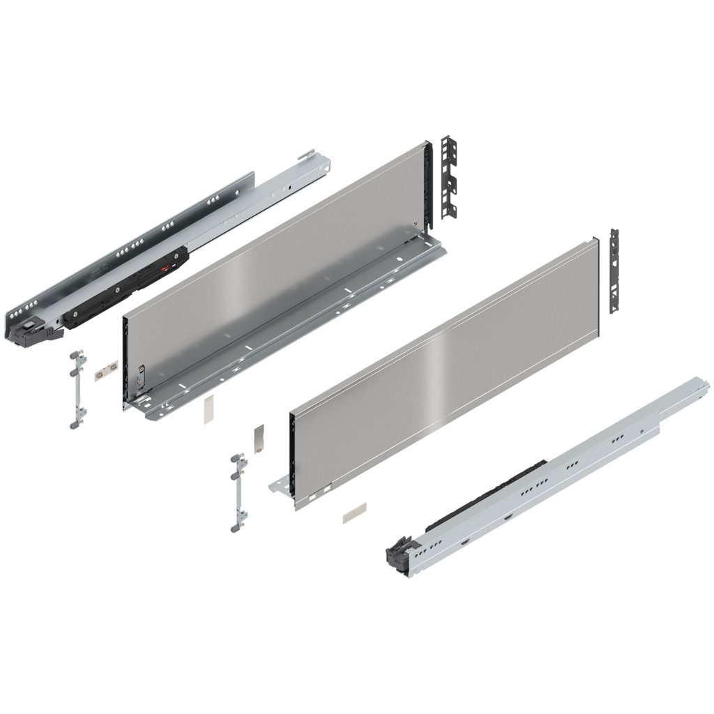 Blum LEGRABOX C Height (7") V1 Packaging Set - 26" (650mm) - 170lb - Stainless Steel (INGL) - 773C65S0I