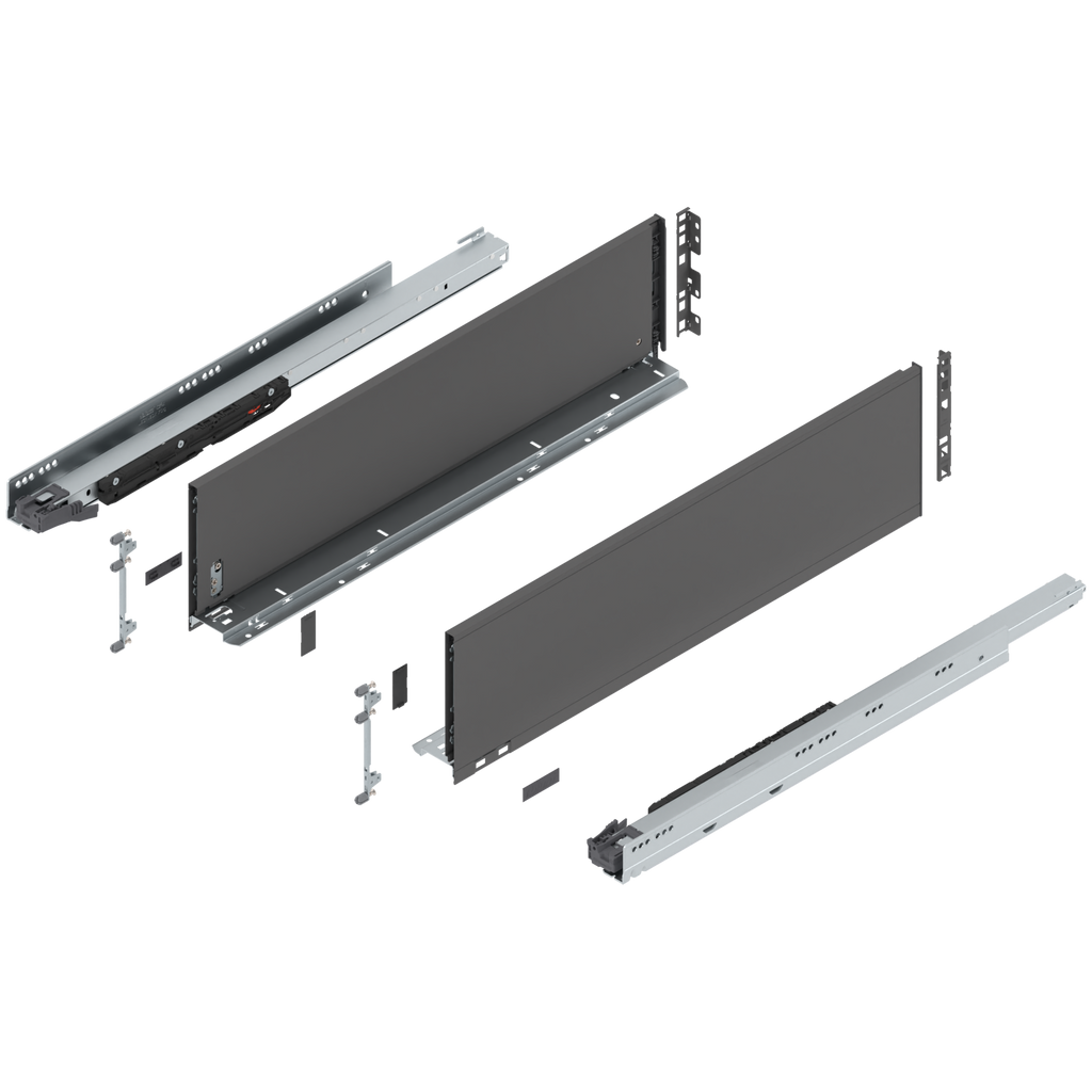 Blum LEGRABOX C Height (7") V1 Packaging Set - 26" (650mm) - 170lb - Orion Gray (OG-M) - 773C65S0S