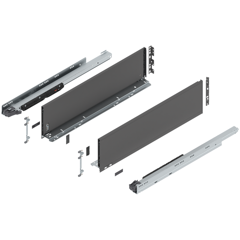 Blum LEGRABOX C Height (7") V1 Packaging Set - 26" (650mm) - 170lb - Orion Gray (OG-M) - 773C65S0S