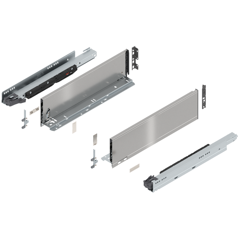 Blum LEGRABOX K Height (5-1/16") V1 Packaging Set - 18" (450mm) - 170lb - Stainless Steel (INGL) - 773K45S0I