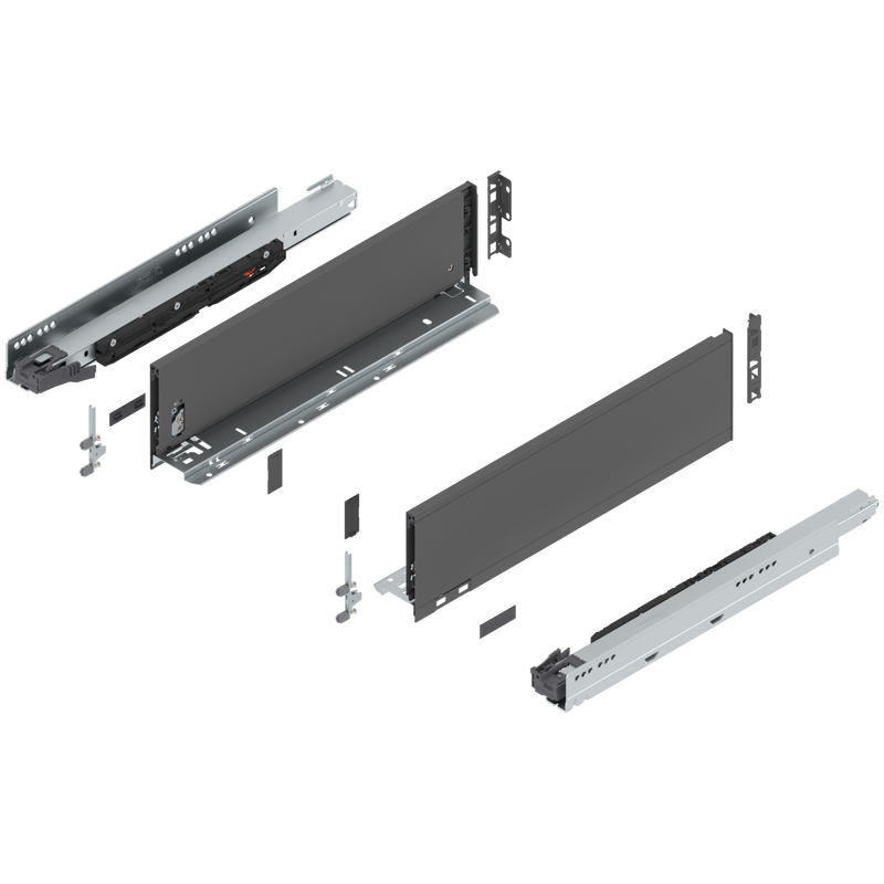 Blum LEGRABOX K Height (5-1/16") V1 Packaging Set - 18" (450mm) - 170lb - Orion Gray (OG-M) - 773K45S0S