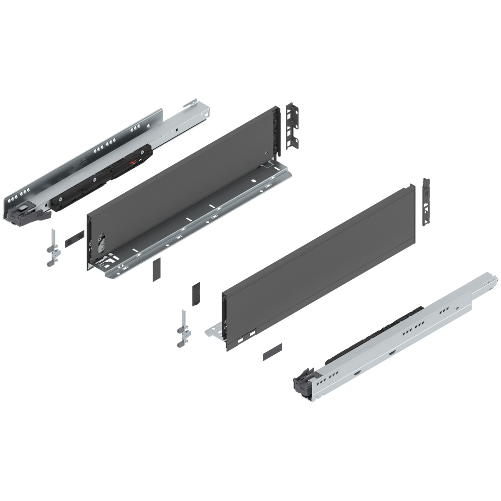 Blum LEGRABOX K Height (5-1/16") V1 Packaging Set - 20" (500mm) - 170lb - Orion Gray (OG-M) - 773K50S0S