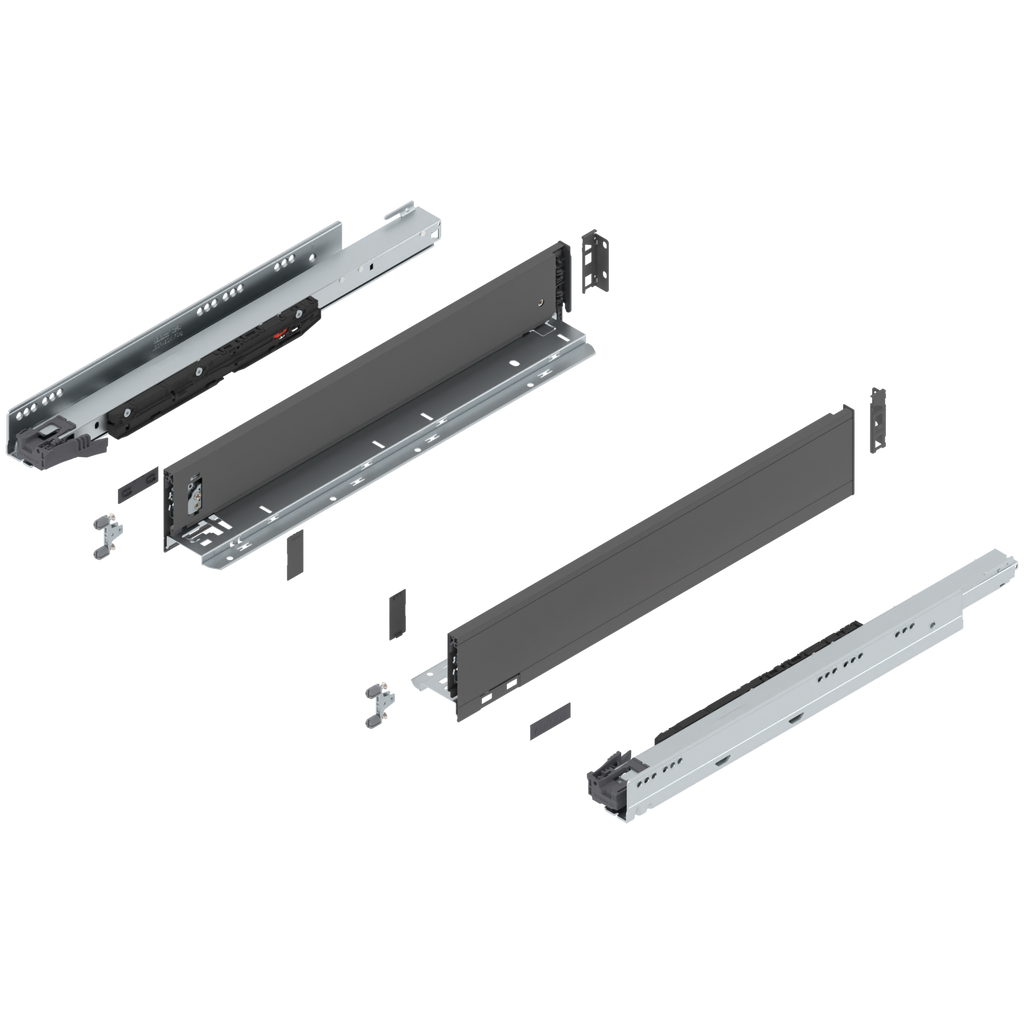 Blum LEGRABOX M Height (3-9/16") V1 Packaging Set - 20" (500mm) - 170lb - Orion Gray (OG-M) - 773M50S0S
