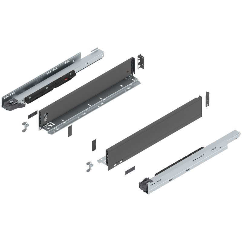 Blum LEGRABOX M Height (3-9/16") V1 Packaging Set - 20" (500mm) - 170lb - Orion Gray (OG-M) - 773M50S0S