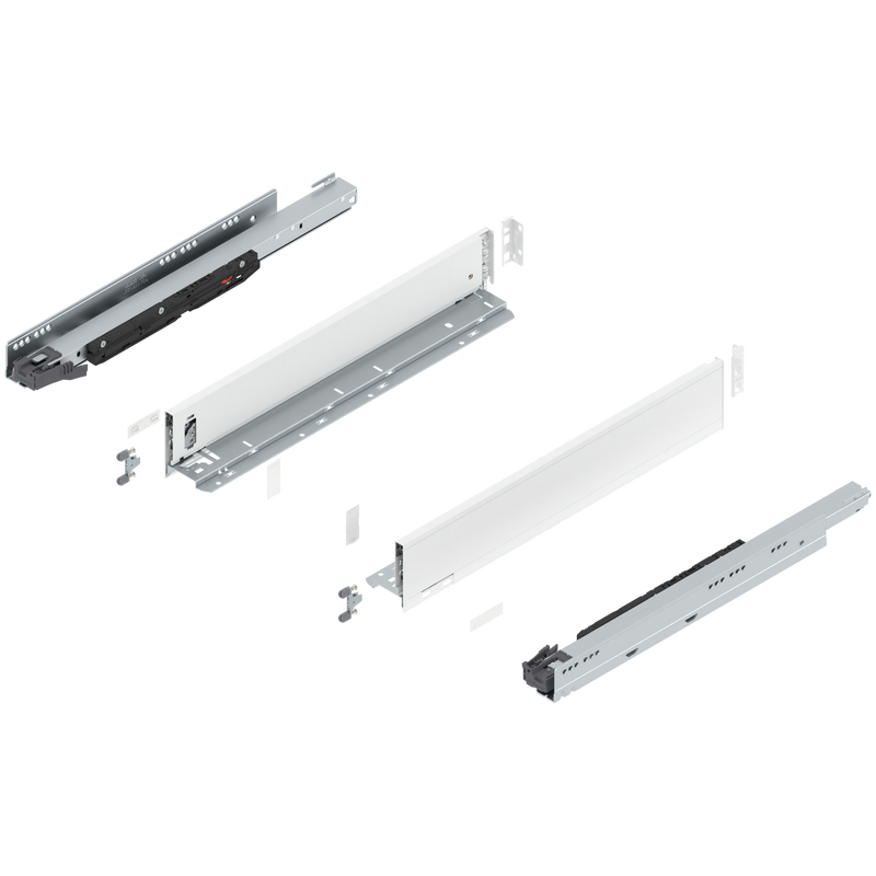 Blum LEGRABOX M Height (3-9/16") V1 Packaging Set - 20" (500mm) - 170lb - Silk White (SW-M) - 773M50S0S