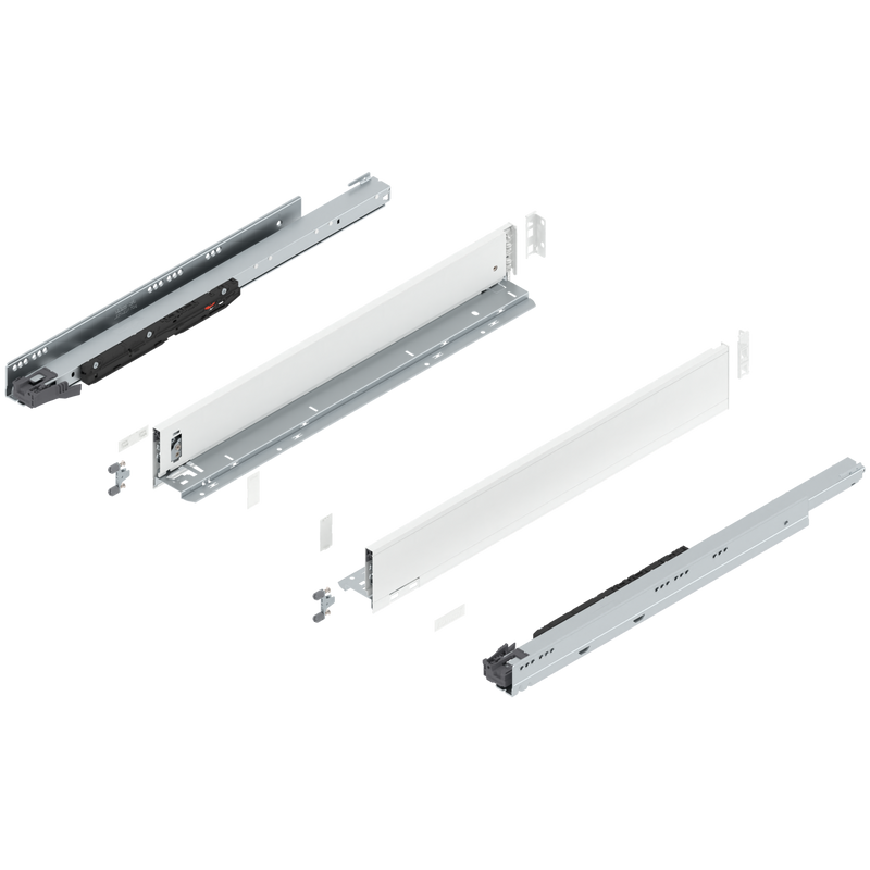Blum LEGRABOX M Height (3-9/16") V1 Packaging Set - 24" (600mm) - 170lb - Silk White (SW-M) - 773M60S0S