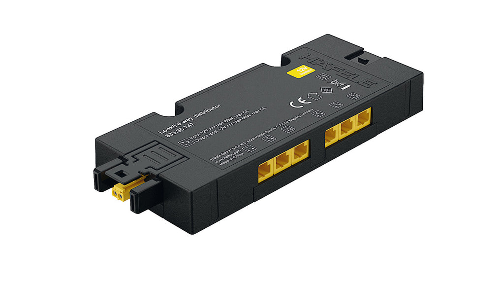 Häfele Loox5 Distributor, 6-way, box to box without switching function, 12 V - 833.95.747