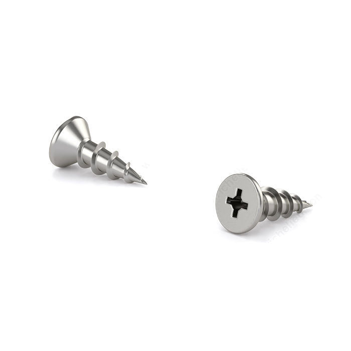 Stainless Steel Wood Screw, Flat Head, Coarse Thread, Quadrex Drive, Regular Wood Point, #6 x 5/8", Qty 100 - FQC2S658M100