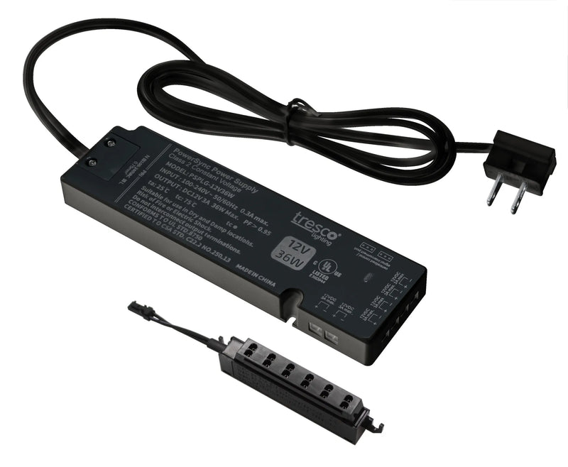 Tresco L-PSPLG-12V36W-1 PowerSync Plug-in Power Supply, 12VDC, 36W, six MINI power ports
