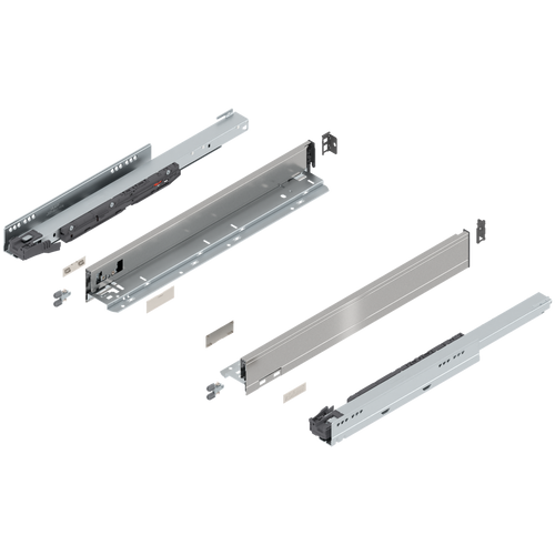 Blum LEGRABOX N Height (2-5/8") V1 Packaging Set - 20" (500mm) - 125lb - Stainless Steel (INGL) - 770N50S0I