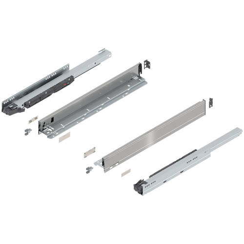 Blum LEGRABOX N Height (2-5/8") V1 Packaging Set - 22" (550mm) - 125lb - Stainless Steel (INGL) - 770N55S0I