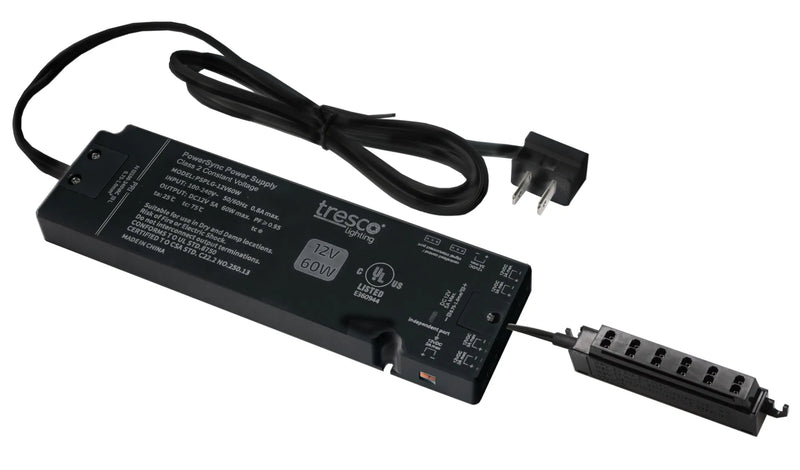 Tresco L-PSPLG-12V60W-1 PowerSync Plug-in Power Supply, 12VDC, 60W, six MINI power ports and one 5A terminal block