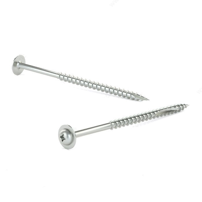 #10 x 2-1/2" Wood Screw, Pan Washer Head, Quadrex Drive, Coarse Thread, Double Cut Point - 2-1/2" - 100 - PWQ172Z10212PC1