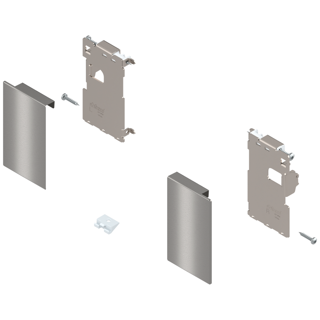 Blum LEGRABOX Interior Roll-out Front Fixing Bracket Set - M Height - Stainless Steel - ZI7.0MI0
